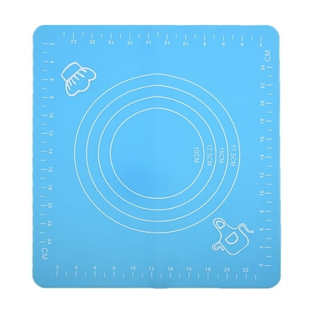 

Yannee Silicone Baking Mat for Pastry Rolling Dough with Measurements 26*29cm Non stick and Non Slip Table Sheet Baking Supplies for Bake Pizza Cake Blue