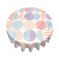 thumbnail image 4 of ZICANCN Round Table Cloths 60 Inch, Watercolor Geometric Circle Pink Table Cover Waterproof Washable Outdoor Picnic Tablecloth, 4 of 8