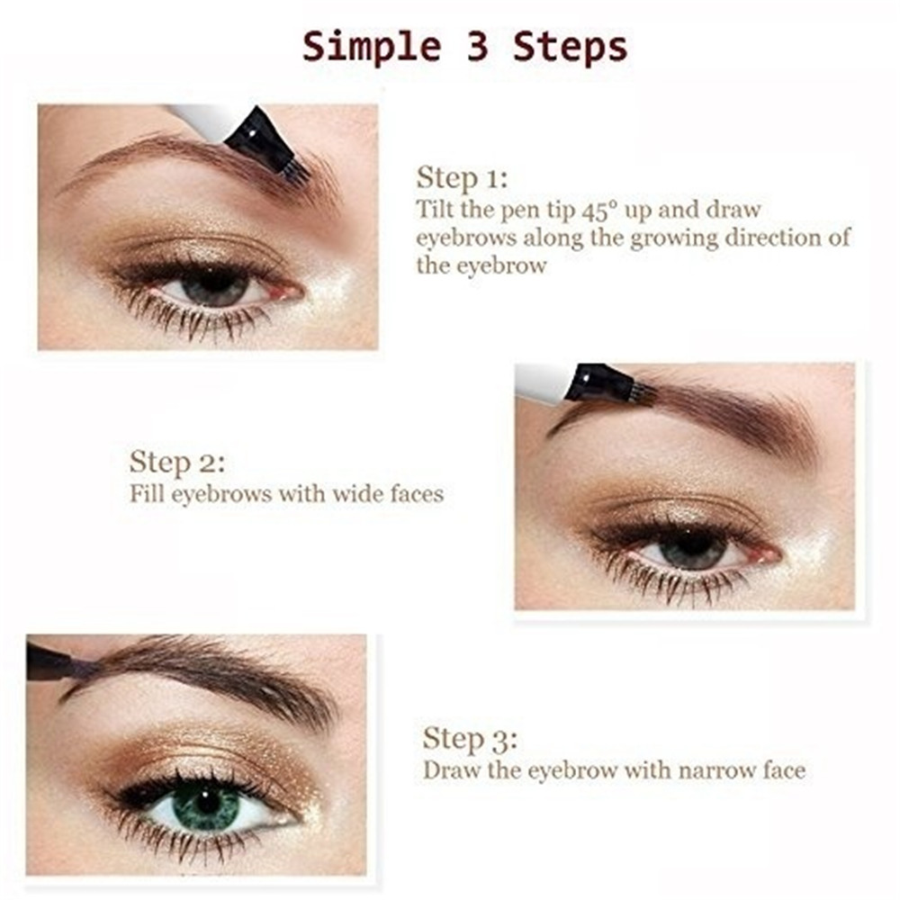 Eyebrow pen Microblading Eyebrow Pencil Waterproof Fork 6 Tips Eyebrow  Tattoo Tat Brow Long Last-Dark Brown - Walmart.com