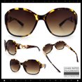 thumbnail image 2 of SA106 Womens Metal Heart Jewel Chain Hinge Classic Round Butterfly Plastic Sunglasses / Tortoise Frame - Brown Lens, 2 of 8