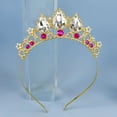 thumbnail image 4 of Hair Hoop Shining Faux Crystal Inlaid Decorated Kids Crown Birthday Party Alloy Headband Hair Accessories, 4 of 8