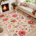 thumbnail image 2 of Bleum Cade 8'x10' Area Rugs for Living Room, Washable Rug Non Slip Low Pile Soft Faux Wool Non Shedding Distressed Vintage Floral Large Area Rugs for Bedroom Dining Room, 2 of 11