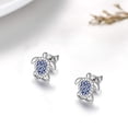 thumbnail image 2 of Pendientes de tortuga marina con diamantes azules en plata de ley 925 Pendientes de playa hawaianos de verano Pendientes hipoalergénicos Lindos pendientes Joyas Cumpleaños Graduación Gif, 2 of 5