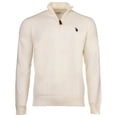 thumbnail image 1 of U.S. POLO ASSN. Jersey de punto para hombre con cuello alto, media cremallera y logotipo, algodón Blanco XL (X-Large), 1 of 3