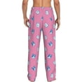 thumbnail image 3 of Uemuo French Bulldog Pattern Men's Wide Leg Palazzo Lounge Pants with Pockets Light Weight Loose Comfy Casual Pajama Pants-Medium, 3 of 9