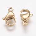 thumbnail image 2 of Ion Plating(IP) 304 Stainless Steel Lobster Claw Clasps Parrot Trigger Clasps Golden 11x7x3.5mm, 2 of 2