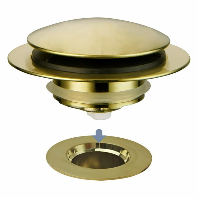 Tapón de desagüe para bañera HIDROP Universal, desplegable, dorado cepillado