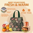 thumbnail image 5 of Pioneer Flower Floral Print Pattern Insulated Lunch Bag for Women & Adults,Large Portable Soft Cooler Lunch Bag,Thermal Food Storage Tote with Pearl Cotton,8.66L,8.75x5.75x9.5 Inch, 5 of 6