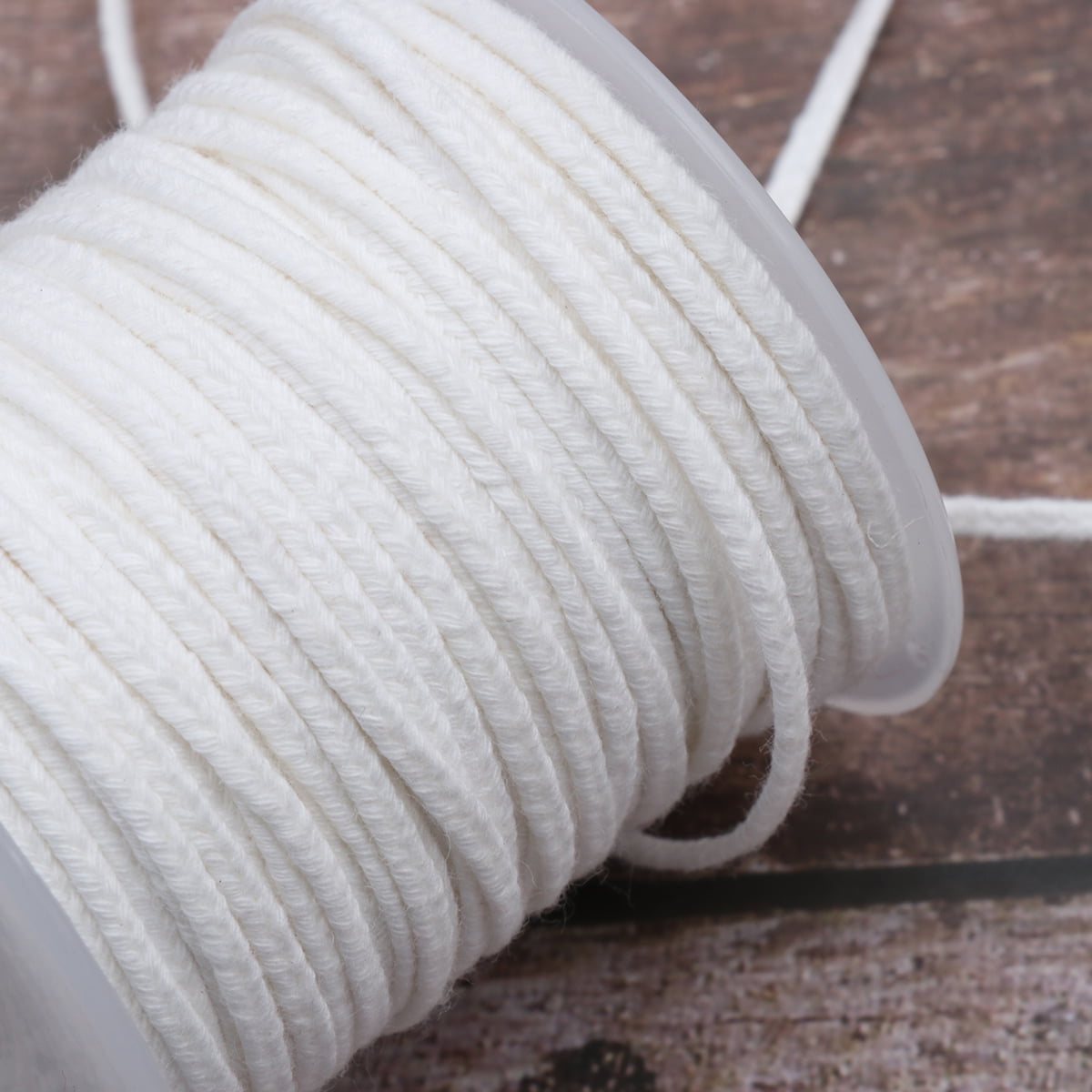 1 Roll 61 Meter Pre Waxed Wicks Candle Making Material DIY Cotton 18 Strands Braided Candle Wick Spool for DIY Candle (White), Size: 45g