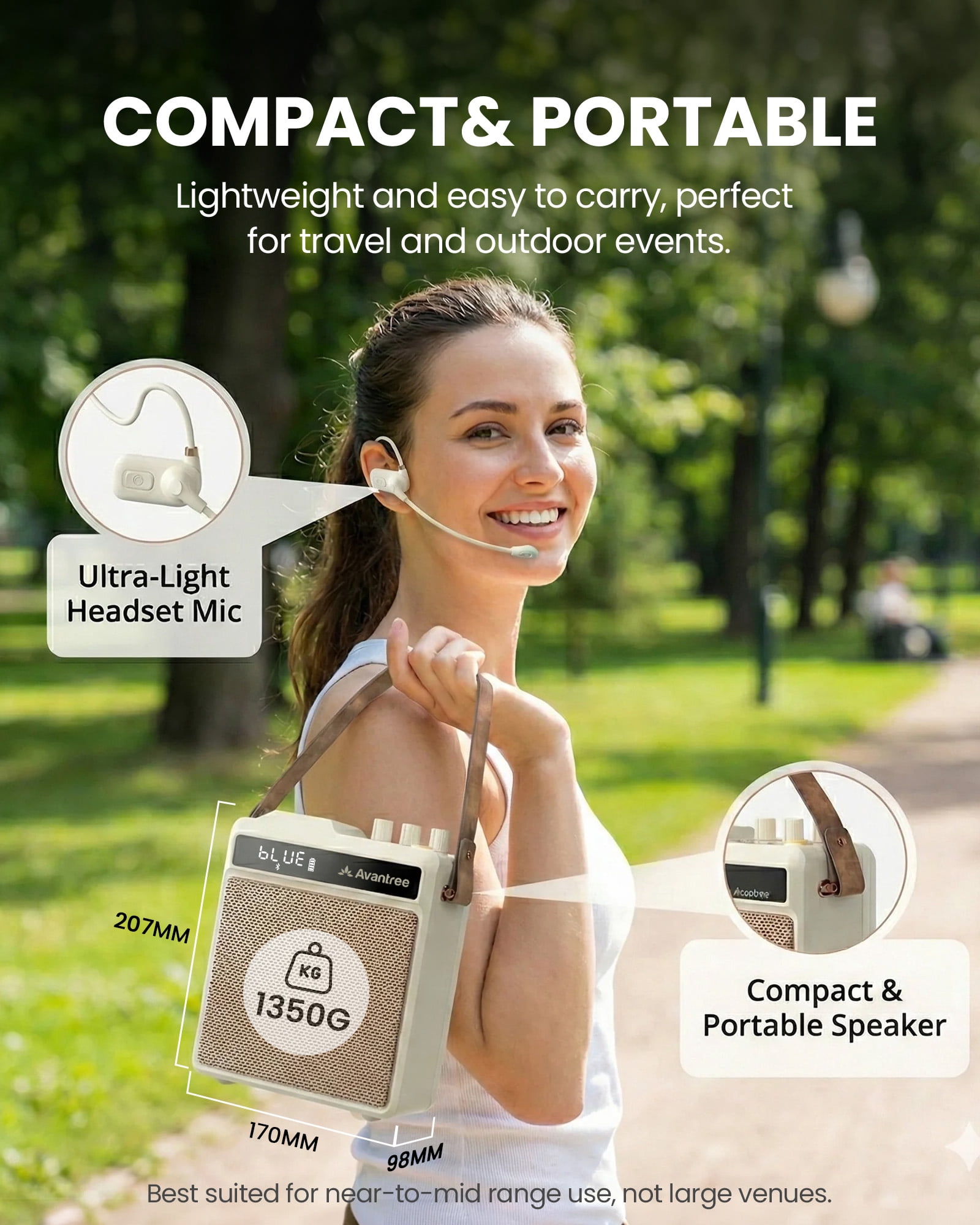 Avantree VoxAmp Duo – Portable Wireless Voice Amplifier Microphone and Speaker Set