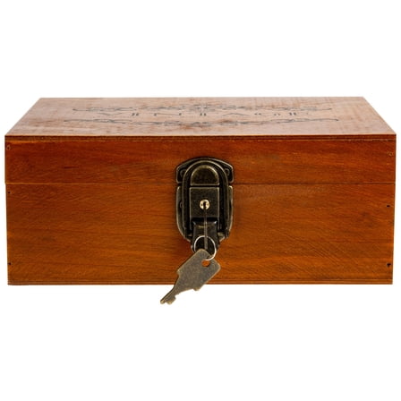 MEIBUTYUP Wooden Jewelry Box with Lock, Vintage Style Organizer for Necklaces, , Brown Storage Case