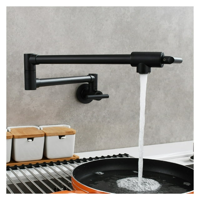 Brass Double Switch Folding Faucet Advanced Rotating Kitchen Faucet Wall Mounted Cold Water Tap ,Easy to Install