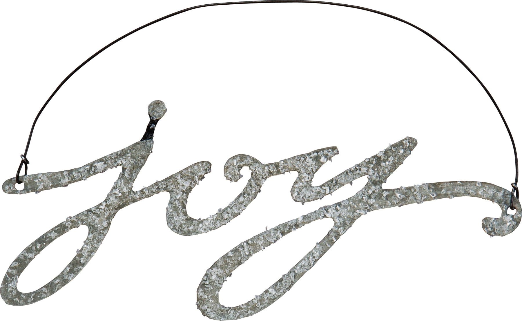PBK Christmas Decor Glavanized Glitter Tin Word JOY Ornament