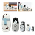 thumbnail image 3 of PENGXIANG 1 Set 5 Layers Russian Nesting Dolls Animal Doll Wooden Matryoshka Dolls, 3 of 6