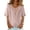 Pink, variant on Women's Linen Shirts 3/4 Sleeve Casual T Shirts Lightweight Tops Spring Trendy Floral Tee Yellow XL