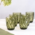 thumbnail image 5 of STP GOODS Vintage Embossed Glasses Set of 6 pcs 8.1 fl oz (240 ml) Glass Drinking Glasses Glass Tumbler Set of 6 Vintage Water Glasses Glassware for Water Cocktail, Green, 5 of 7