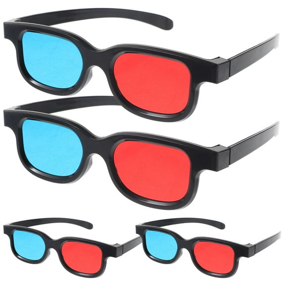 OUNONA  4pcs Plastic 3D Effect Stereoscopic Glasses for Watching Movies Universal Compatibility