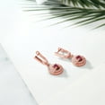 thumbnail image 4 of Gem Stone King 3.38 Ct Round Pink Tourmaline 18K Rose Gold Plated Silver Earrings, 4 of 4