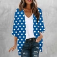thumbnail image 4 of Mujeres de Manga Larga Tops Casual Impreso Suelto Cubrir Blusa de Cardigan Primavera Verano, 4 of 5