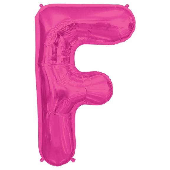 Northstar Alphabet Letter F Shape Solid Jumbo Helium 34" Foil Balloon, Magenta