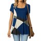 thumbnail image 1 of Fiudx Ropa de Mujer Moda Mujer Verano Casual Tops Cuello Alto Estampado Manga Corta -, 1 of 5