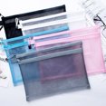 thumbnail image 2 of File Bag Storage Holder with Lanyard Zipper Closure Portable Transparent Document Storage Bag Office Supplies, 2 of 8