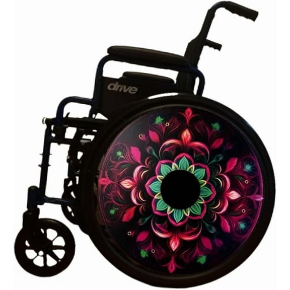 Wheelchair Accessories| Wheels covers for Wheelchairs|  Enhances Aesthetics, Easy Install/Remove, Lightweight, High Quality | Perfect Gift, New Matt Finish (Wicked Pink and Green)