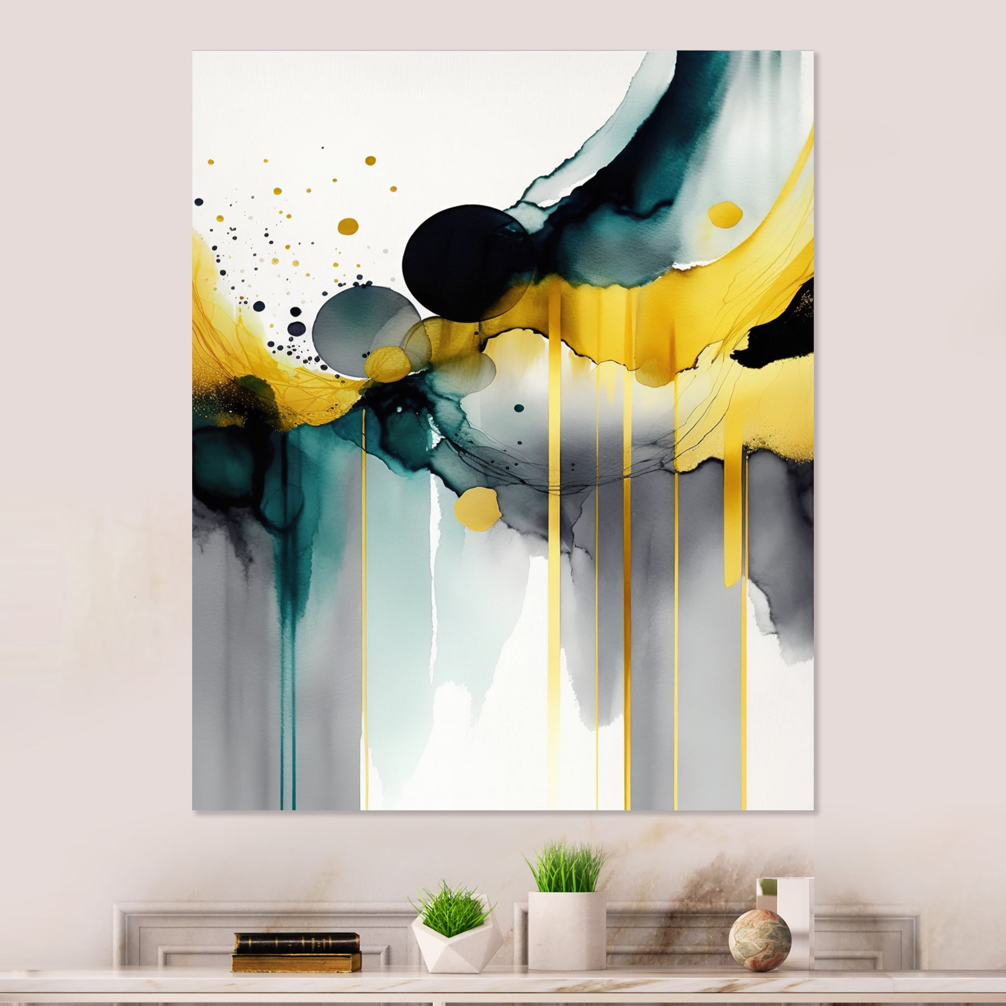 Designart Abstract Transitional Shapes II Canvas Wall Art