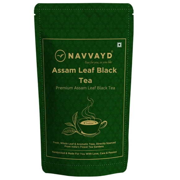 NAVVAYD Pure Assam Black Tea (100g, 50 Cups), Premium Grade Second Flush Tea Loose Leaf Tea