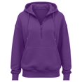 thumbnail image 4 of JIAYUE Women 2 Piece Set Solid Color Long Sleeve Hoodies With Jogger Pants Outfit for Outdoor Travel, 4 of 5