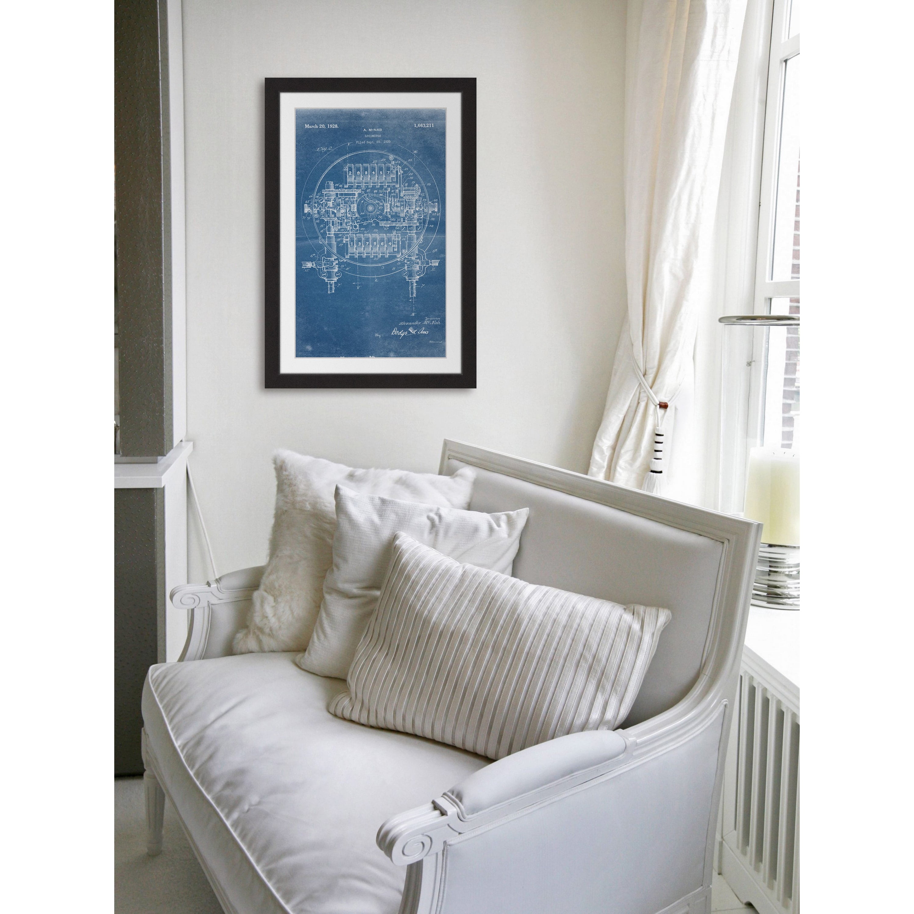 "Logometer 1920 Blueprint" Framed Painting Print