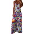 thumbnail image 1 of LAICAIW Robe d'Été Teinture sur Nœuds Florale Col en V Aguichant Sans Manches Femme Longue Mode Ample Maxi Robes Plage Fête Robe d'Été, 1 of 4