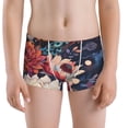 thumbnail image 5 of Yiaed Colorful Flower Peacock Print Boys' Boxer Briefs Cotton Casual Stretch Comfort Boys Boxers - Kids Boxer Briefs Underwear for Boys (6-18)-Large, 5 of 5