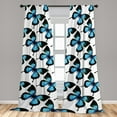 thumbnail image 4 of Ambesonne Spring Curtains, Bluish Colored Butterflies, Pair of 28"x84", Hunter Green Pale Blue, 4 of 5