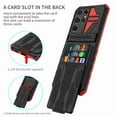 thumbnail image 7 of Decase Phone Case for Samsung Galaxy S22 Ultra Heavy Duty Cover With Slim Credit Card Holder Kicktand Hybrid Mobile Slot Rugged Case For Galaxy S22 Ultra, Red, 7 of 7