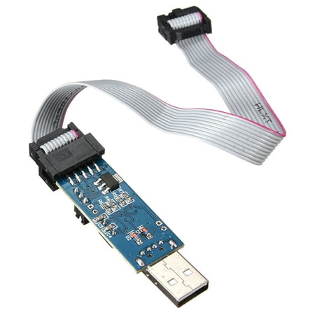 Basp USBISP AVR 10 Pin USB Programmer 3.3V/5V 51 ATMEGA8 w/ Downloader Cable (Best Downloader For Windows)