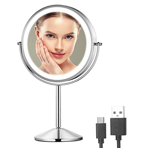Lighted Makeup Mirror 10x Off, Fancii Mira 10x Magnifying Led Lighted Makeup Mirror