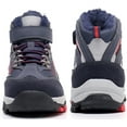 thumbnail image 3 of Apakowa Kids Boys Outdoor Ankle Hiking Boots Hook and Loop Warm Winter Snow Boots with Short Fleece (Color : Navy, Size : 11 Little Kid), 3 of 8