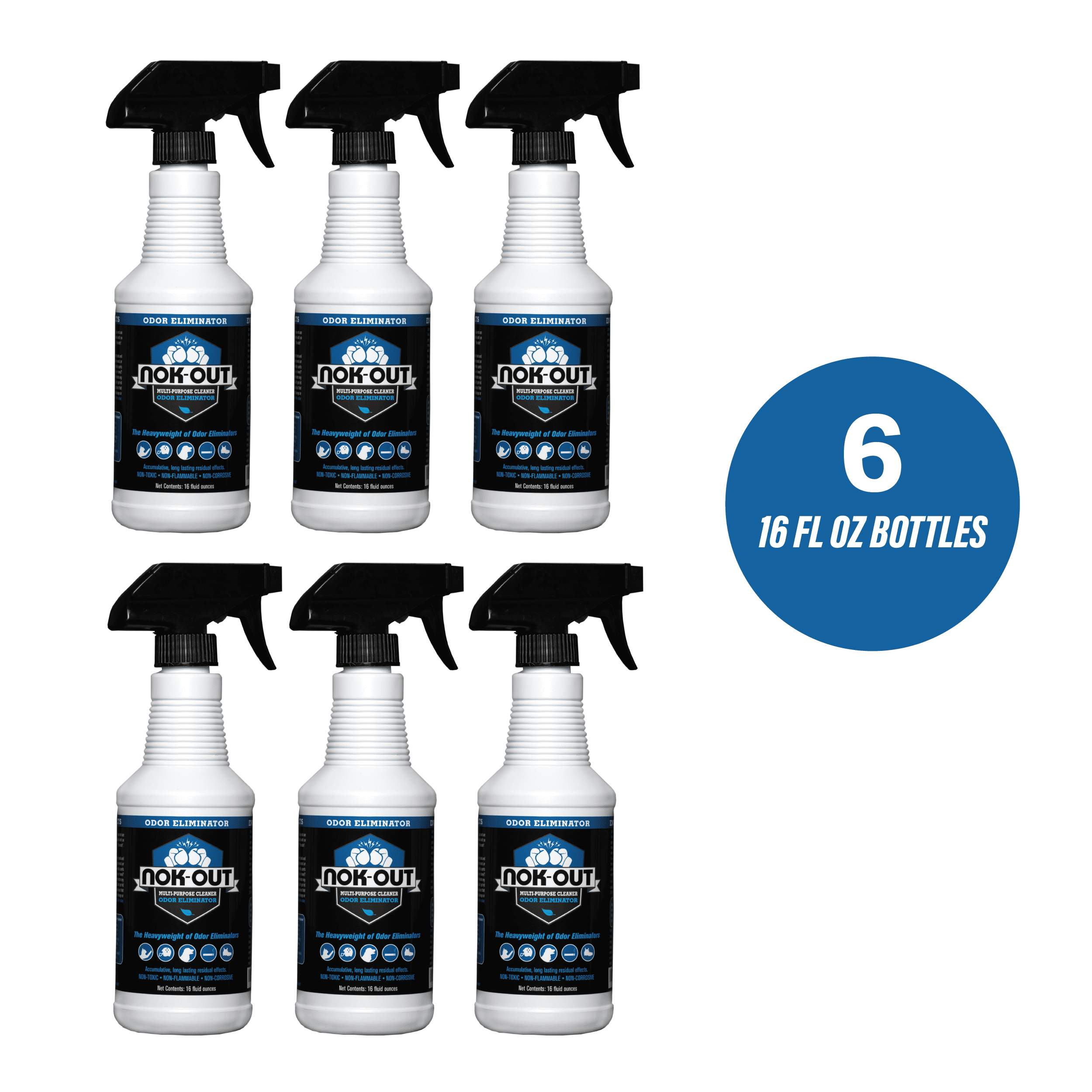 Nok-Out Odor Remover and Disinfectant, Pet Deodorizer and Cleaning Spray, 16 Fluid Ounce Spray, 6-Pack
