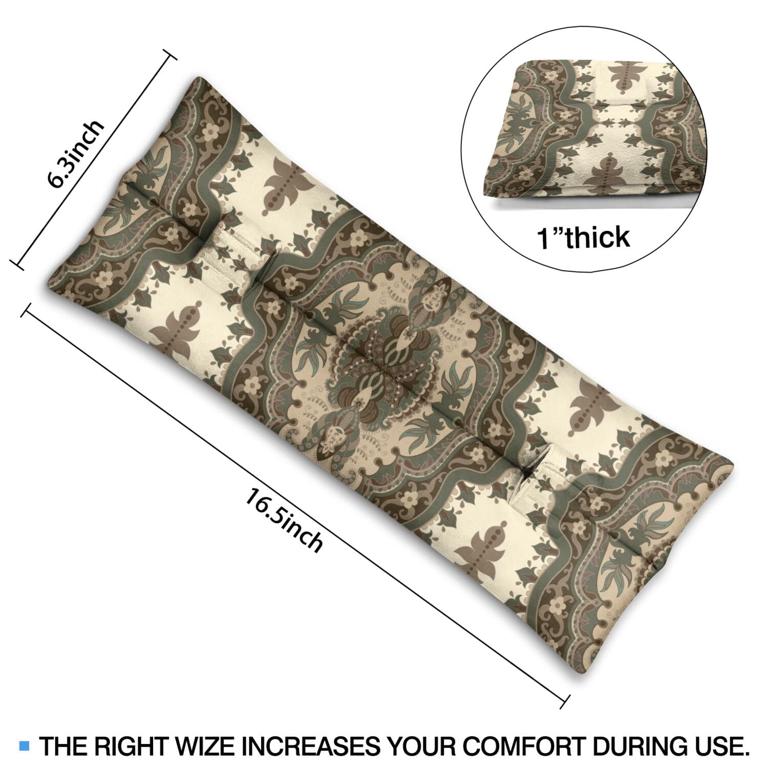 Retro Paisley Floral Post Surgery Seatbelt Pillow - Soft Car Cushion for Breast Cancer Recovery, Elegant Classic Design