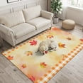 thumbnail image 2 of Area Rugs 3'x5', Maple Leaves Fall Carpet Runner Indoor Outdoor Rugs Home Decor Aesthetic, Thanksgiving Farmhouse Orange Plaid Non Slip Mats Washable Accent Rug for Living Room Bedroom, 2 of 8
