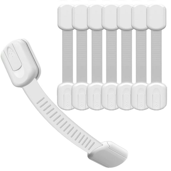 8 Pack Baby Proofing Cabinet Strap Locks Child Safety Drawer Cupboard Oven Refrigerator Adhesive Locks Adjustable Toilets Seat Fridge Latches No Drilling Baby Proof Cabinet Locks