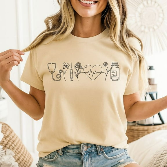 Nurse Life Shirt, Hospital Nurse Shirt Men’s And Women’s Graphic Tee 100% Cotton by TBun, Full Sizes S-5XL