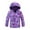 #052-Purple, variant on Cowsor Kids Waterproof Rain Jackets Lightweight Raincoats Fleece & Knitted Lining Hooded Windbreaker for Boys Girls