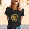 thumbnail image 4 of Bainana Casual Short Sleeve T Shirt For Women Graphic Print Short Sleeve Crew Neck Tee Top Fashion Loose Fit Ladies Female Festival Party Wear Black Size L, 4 of 7