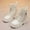 White, variant on Luogg Children Shoes Fashionable Thick Soled Boots Fashionable Baby Soft Soled High Top Princess Boots Waterproof Snow Boots for Girls Size 4-4.5 Years