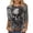 Multicolor, variant on Halloween Skull Distressed Shirts for Women Retro Button Crew Neck Long Sleeve Pullover Tops Fall Washed T-Shirts Multicolor Womens Tops