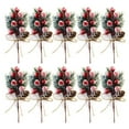 thumbnail image 2 of Ensemble de 10 Pics Floraux Artificiels de Noël, Feuilles Enneigées avec Baies de Houx Rouges, Embellissements Polyvalents pour Décoration de Vacances, Couronnes et Centres de Table, 2 of 5