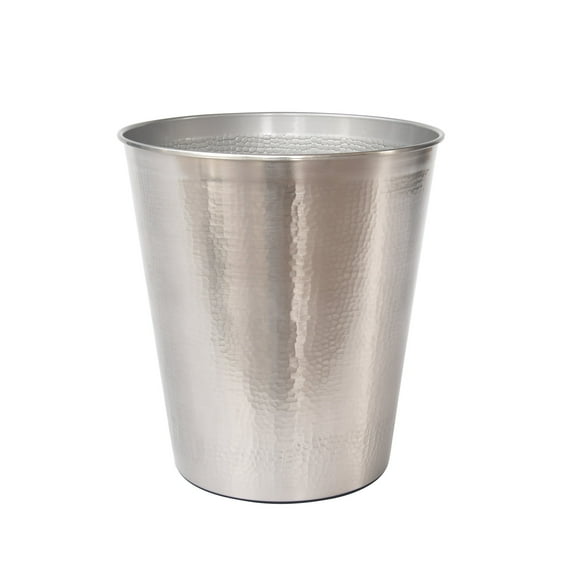 Better Homes & Gardens Wastebasket, Silver Hammered Finish
