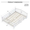 thumbnail image 4 of Bellemave Full Floor Bed with Safety Guardrails, Montessori with Rails and Openings, Full Size Bed Frame with Fence and Slats, No Box Spring Needed(White), 4 of 9